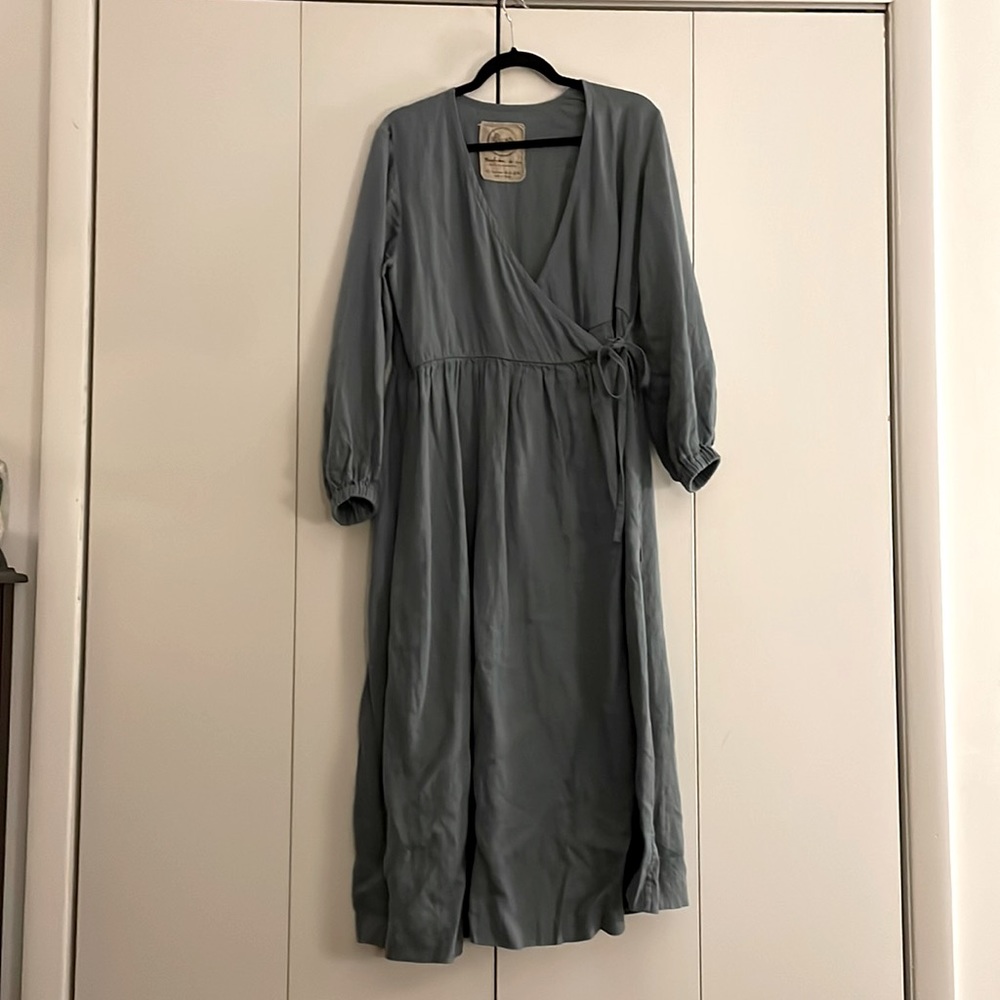 Handmade 100% Linen Wrap Dress